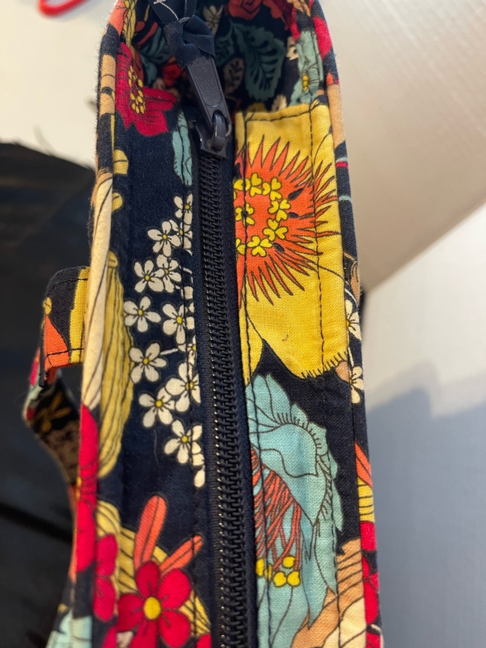 Vera Bradley Quilted Floral Tote with Coral, Turquoise & Yellow Accents - Picture 11 of 11